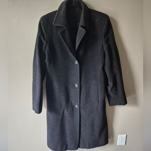 J. Micheals Dark Gray Australian Lambswool Coat. Size 6